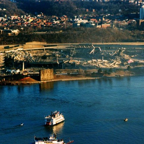 Three Rivers Stadium was demolished on Feb. 11, 2001.