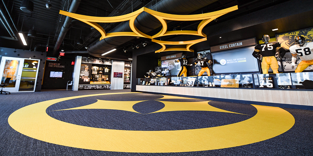 The Steelers By The Decades exhibit in the New Steelers Hall of Honor Museum